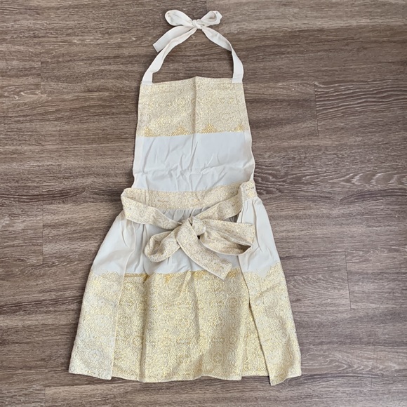 Anthropologie Adelina Metallic Gold Apron - Picture 6 of 7